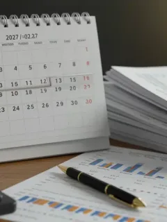 Calendar highlighting 2027 with student loan documents, symbolizing upcoming federal student loan changes and key dates.