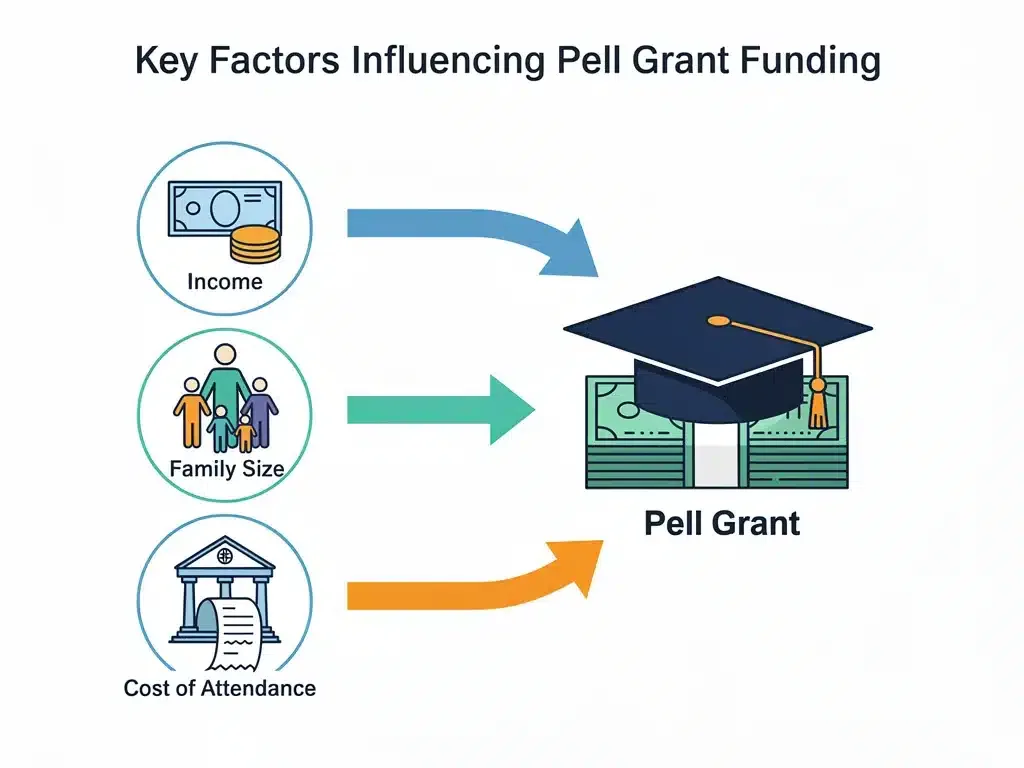 Infographic showing key factors for maximizing Pell Grant