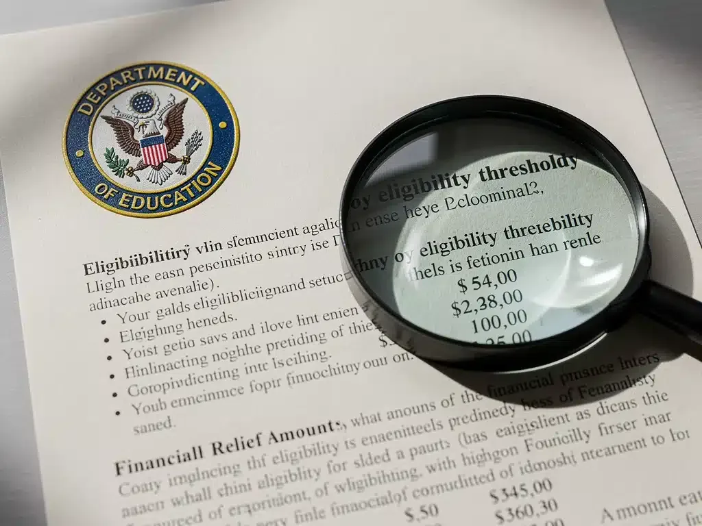Government document detailing eligibility requirements for federal student loan forgiveness.