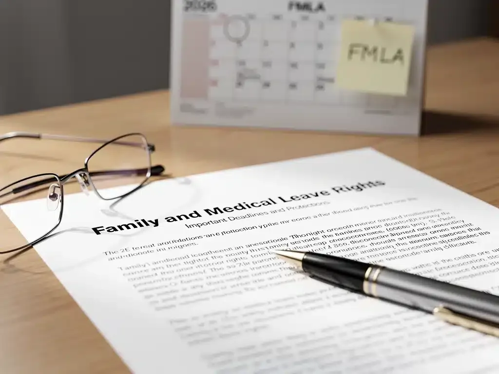 Understanding 2026 FMLA rights document and calendar