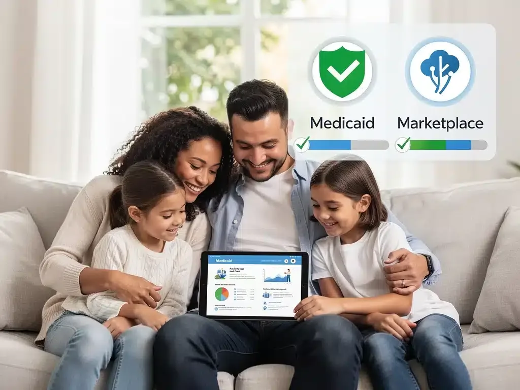 Family researching 2026 Medicaid and Marketplace healthcare options