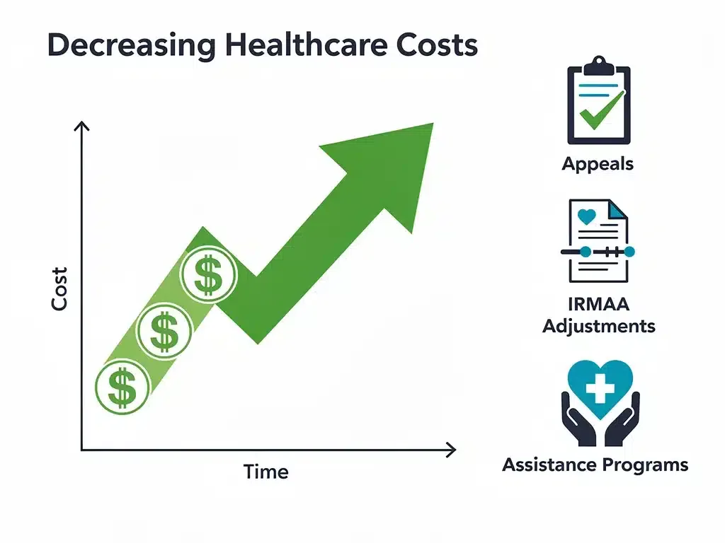Visual representation of reducing Medicare Part B costs through various strategies
