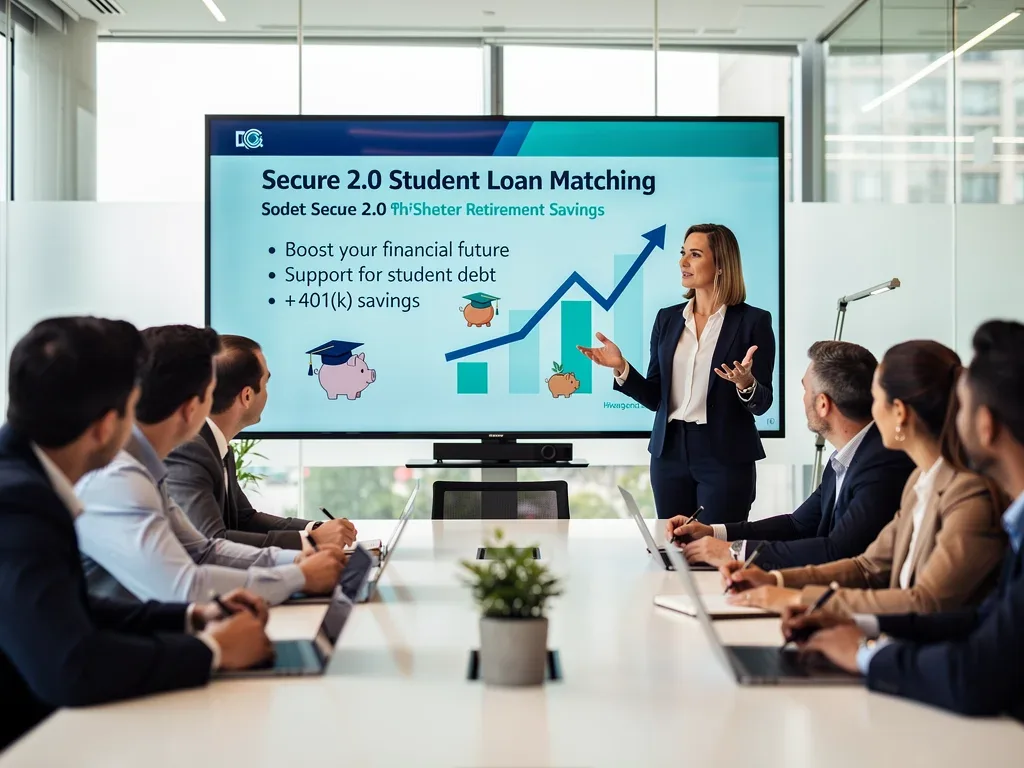 HR explaining Secure 2.0 student loan benefit to employees