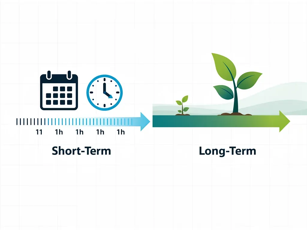 Timeline illustrating the distinction between short-term and long-term disability periods.