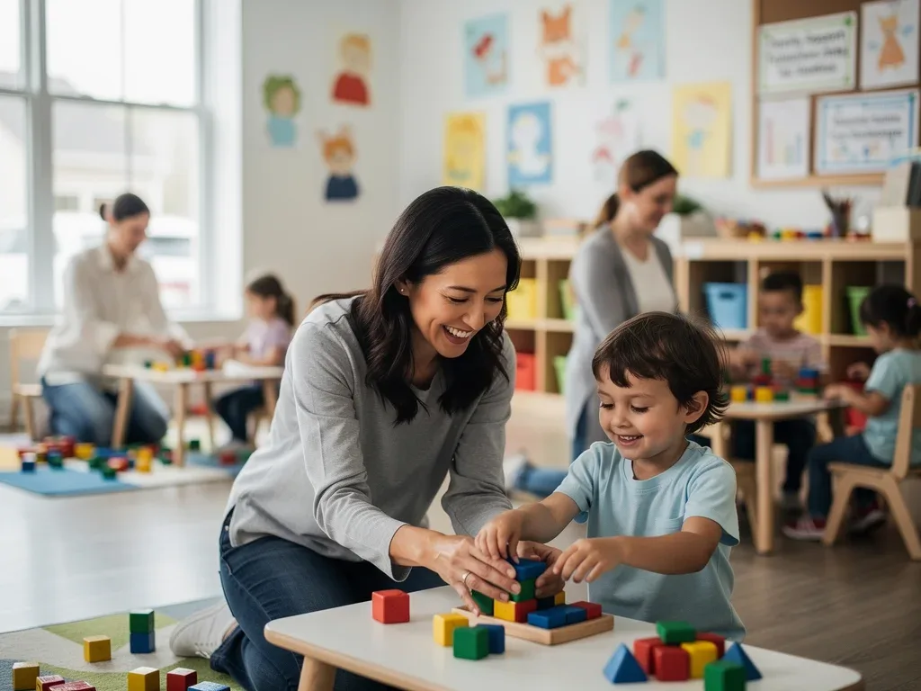 Parent and child benefiting from dependent care subsidies.