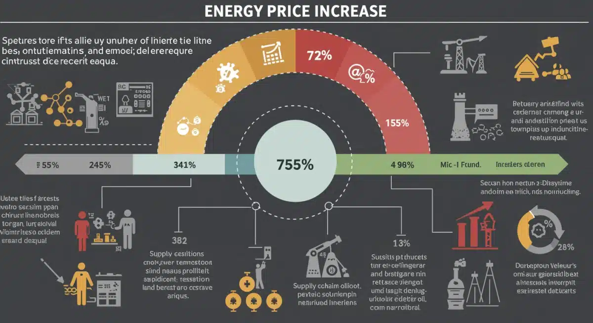 Infographic detailing the multiple contributing factors to the recent energy price surge, including global events and supply issues.