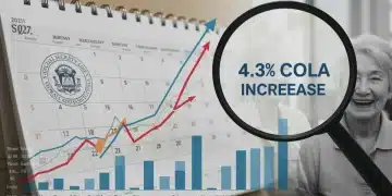 Social Security COLA 2027 increase announcement with financial charts